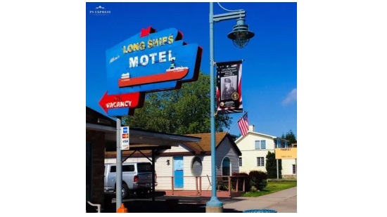 Long Ships Motel street sign