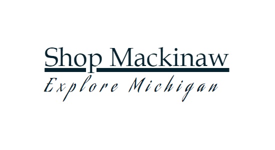 Shop Mackinaw Michigan Logo with Explore Michigan as a subtitle